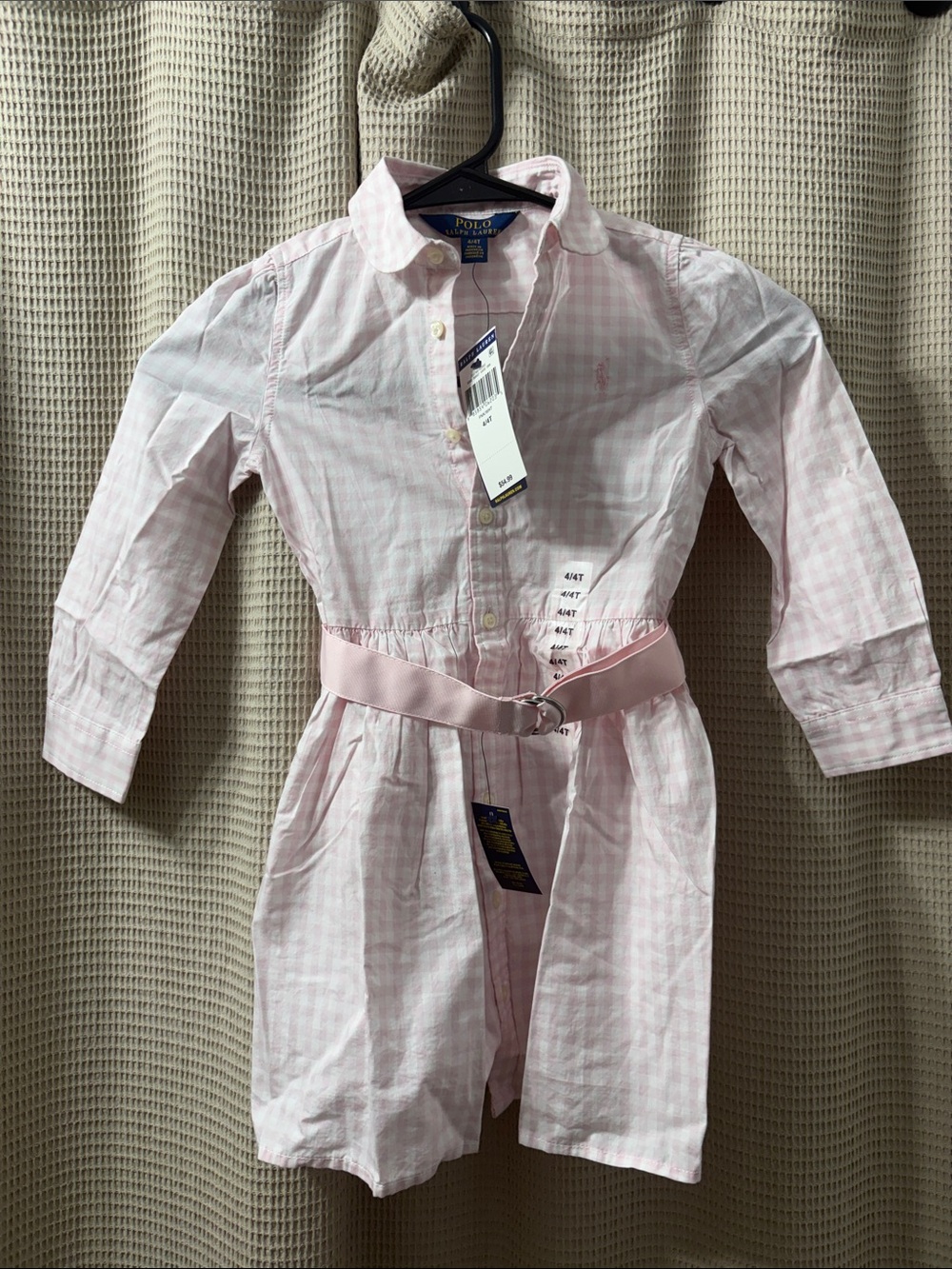 Polo by Ralph Lauren Pink Gingham Button-Front Girls' Shirt Dress